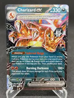 Pokemon TCG Charizard EX Scarlet & Violet Black Star Promo 196 Holo Extended Art - Image 1