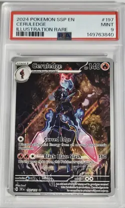 2024 CERULEDGE Pokemon Surging Sparks Illustration Rare EN #197 PSA 9 MINT - Image 2