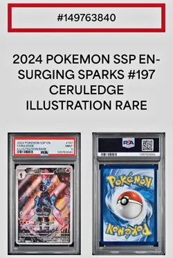2024 CERULEDGE Pokemon Surging Sparks Illustration Rare EN #197 PSA 9 MINT - Image 4