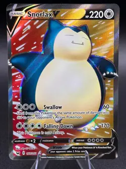 Snorlax V - 197/202 - Full Art Ultra Rare Sword & Shield Set - Pokemon Card - NM - Image 1