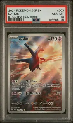 2024 Pokemon SSP Surging Sparks Latios Illustration Rare PSA 10 #203 - Image 1