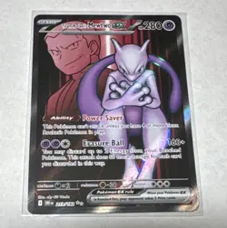 Pokemon TCG Team Rocket's Mewtwo ex Ultra Rare Full Art Holo 213/182 Eng - Image 1