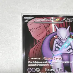 Pokemon TCG Team Rocket's Mewtwo ex Ultra Rare Full Art Holo 213/182 Eng - Image 5