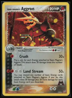 Pokemon Team Magma's Aggron Holo Rare Holo Team Magma vs Team Aqua 7/95 NM - Image 1