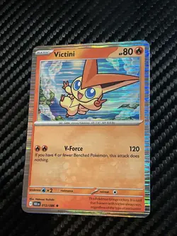 2025 Pokemon TCG Victini 012 S&V Black Bolt Holo Rare Card NM+ - Image 1