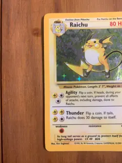 Raichu Holo Rare - Base Set 14/102 - WOTC Vintage Pokemon Card - LP - Image 2