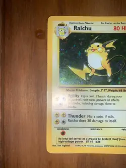 Raichu Holo Rare - Base Set 14/102 - WOTC Vintage Pokemon Card - LP - Image 5
