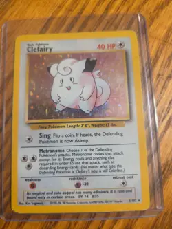 Clefairy 5/102 HOLO RARE Original Base Set Pokemon Card 1999 TCG Lp - Image 1