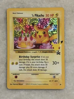 Pokemon TCG ______'s Pikachu 24/53 Celebrations Classic Collection Holo EN - Image 1