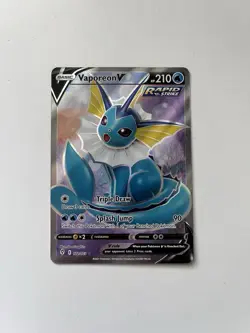 Pokemon TCG Vaporeon v Evolving Skies 172/203 Holo Ultra Rare Full Art - Image 1