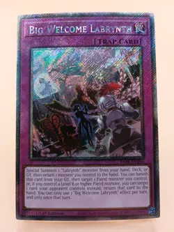 Big Welcome Labrynth 1st Edition Platinum Secret Rare RA04-EN104 Yu-Gi-Oh! - Image 1