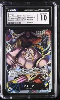 CGC 10 One Piece Queen OP04-040 Leader Alt Art Japanese Kingdoms of Intrigue - Image 1