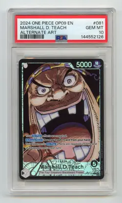 Marshall D. Teach Alternate Art OP09-081 One Piece Emperors English PSA 10 - Image 1