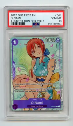 O-Nami Illustration Box Vol.1 OP05-062 One Piece Promos English PSA 10 - Image 1