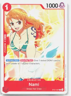 Pre-Errata Nami ST01-007 C Normal Starter Deck 1: Straw Hat Crew One Piece NM - Image 1