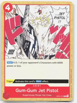 Pre-Errata Gum-Gum Jet Pistol ST01-015 C Normal Starter Deck 1 One Piece NM - Image 1
