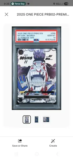 2025 ONE PIECE ENG PRB02-ALTERNATE ART MANGA EVENT #096 MY ERA...BEGINS!! PSA 10 - Image 1
