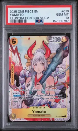2025 ONE PIECE PROMOS ILLUSTRATION BOX VOL.2 #016 YAMATO PSA 10 - Image 1