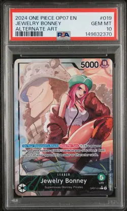 2024 ONE PIECE OP07-500 YEARS IN THE FUTURE ALTERNATE ART JEWELRY BONNEY PSA 10 - Image 1