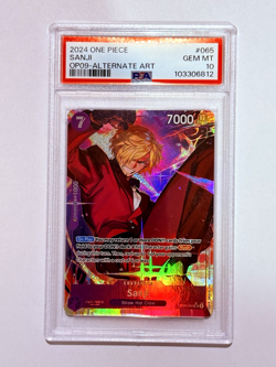 One Piece Emperors in the New World - Sanji SR Alternate Alt Art Parallel PSA 10 - Image 1
