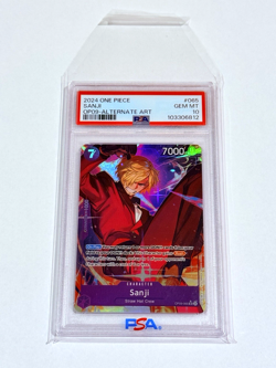 One Piece Emperors in the New World - Sanji SR Alternate Alt Art Parallel PSA 10 - Image 3