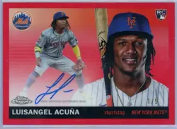 2025 Topps Chrome Platinum Luisangel Acuna Rookie Auto Red Refractor 1/5 - Image 1