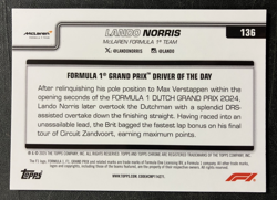 /99 Green Checker Lando Norris #136 McLaren 2025 Topps Chrome Formula 1 F1 Card - Image 3