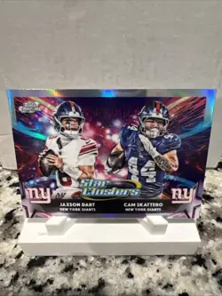 2025 Topps Chrome Cosmic Star Clusters Jaxson Dart Cam Skattebo SC-14 Giants RC - Image 1