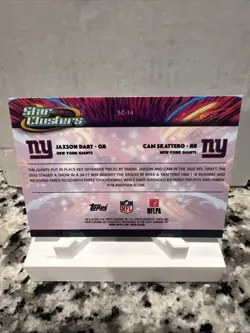 2025 Topps Chrome Cosmic Star Clusters Jaxson Dart Cam Skattebo SC-14 Giants RC - Image 2