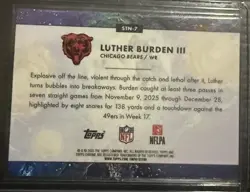 Topps Cosmic Chrome 2025 Luther Burden III Bears Rookie STN-7 Starry Night - Image 2