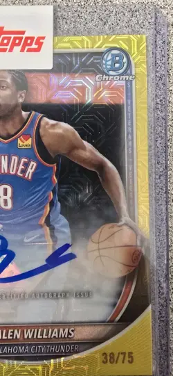 Jalen Williams 2025-26 Bowman Chrome Yellow Mojo Auto /75 OKC Thunder - Image 3