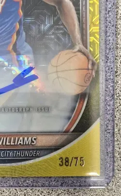 Jalen Williams 2025-26 Bowman Chrome Yellow Mojo Auto /75 OKC Thunder - Image 4