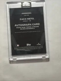 2026 Topps Chrome Black Zach Neto Red Refractor Auto/Autograph #2/5 SSP - Image 4
