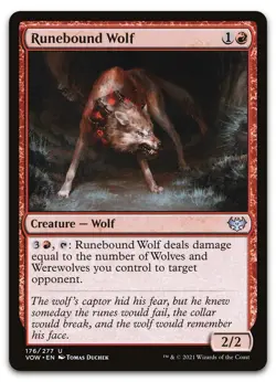 Runebound Wolf #176 (NM) Crimson Vow VOW Magic MTG - Image 1