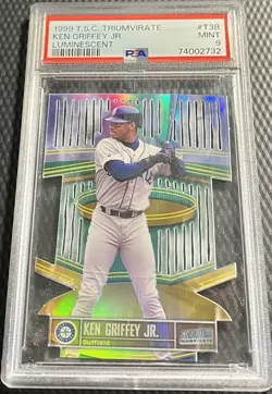 1999 Ken Griffey, Jr. Mariners PSA 9 Triumvirate Luminescent #T3B - Mint Die Cut - Image 1