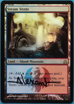 Steam Vents FOIL Guildpact PLD Land Rare SIGNED MAGIC CARD (ID# 521537) ABUGames - Image 1