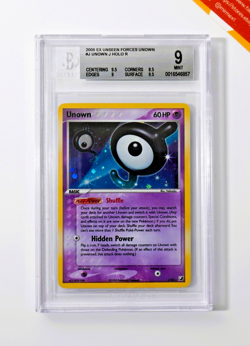 Pokemon BGS 9 Unown #J Holo EX Unseen Forces Unown Cards 2005 English - Image 1