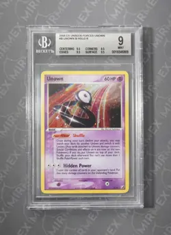 Pokemon BGS 9 Unown #B Holo EX Unseen Forces Unown Cards 2005 English - Image 2