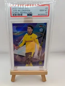 Jude Bellingham 2020 Topps Finest Rookie Card *PURPLE REFRACTOR* /250 PSA 10 - Image 2