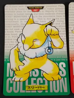 Pokemon card Bandai Carddass 1996 Hypno Drowzee Red Green set Japanese eb223 - Image 3