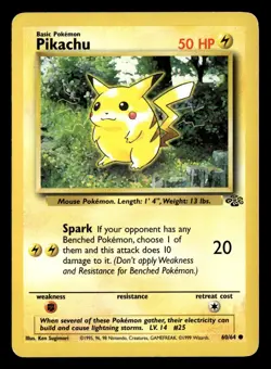 Pikachu 60/64 Unlimited Common Jungle Pokemon Card - Image 2