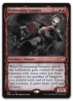 Dominating Vampire (Showcase) #305 (NM) Crimson Vow VOW Magic MTG - Image 1