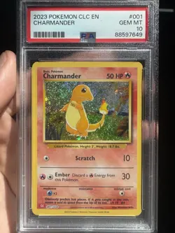 PSA 10 Pokemon Charmander English 001/034 TCG Classic English Holo - Image 1