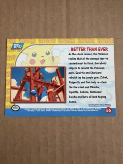 Pokemon Pikachu's Vacation Topps Blue Label "Better Than Ever" #56 - Image 3