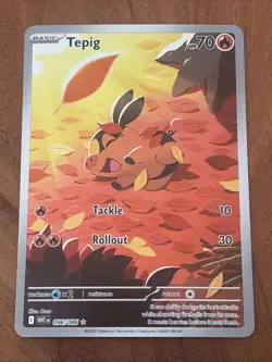 Pokemon TCG Tepig 096/086 Sv: White Flare Illustration Rare NM Card - Image 1