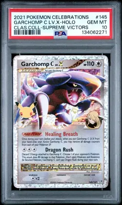 PSA 10 GEM MINT Garchomp C LV.X 145/147 Celebrations Classic Coll. Holo Pokemon - Image 1