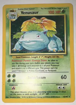 Venusaur 15/102 Base Set Holo Rare 1999 Wizards of the Coast Pokemon TCG - Image 1