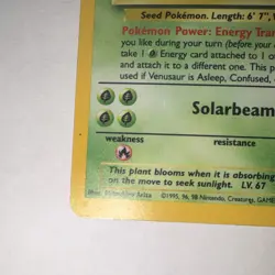 Venusaur 15/102 Base Set Holo Rare 1999 Wizards of the Coast Pokemon TCG - Image 3