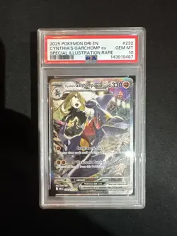 2025 Pokemon Dri En Cynthia's Garchomp Ex Special Illustration Rare #232 PSA 10 - Image 1