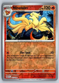 Ninetales 017/191 Uncommon Surging Sparks Pokemon Reverse Holo Near Mint - Image 1